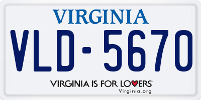 VA license plate VLD5670
