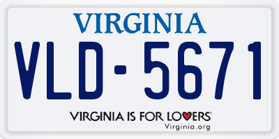 VA license plate VLD5671
