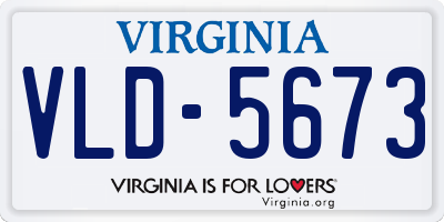 VA license plate VLD5673