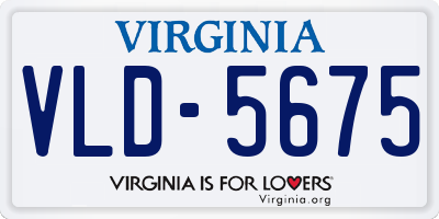 VA license plate VLD5675