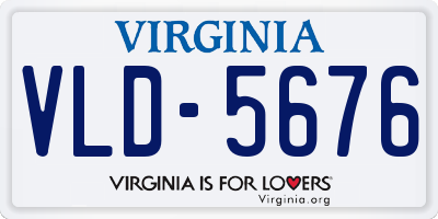 VA license plate VLD5676