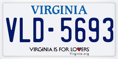 VA license plate VLD5693