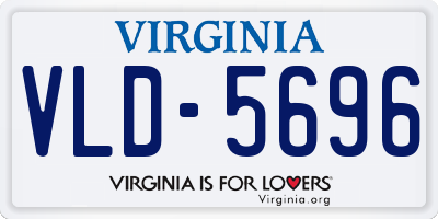 VA license plate VLD5696