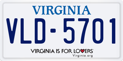 VA license plate VLD5701