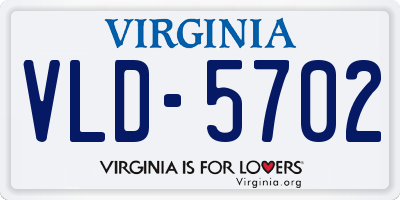 VA license plate VLD5702