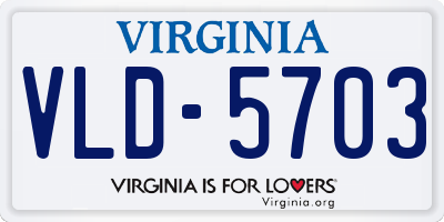 VA license plate VLD5703