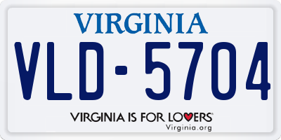 VA license plate VLD5704