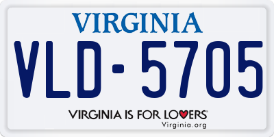 VA license plate VLD5705