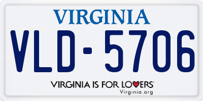 VA license plate VLD5706