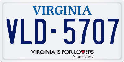 VA license plate VLD5707