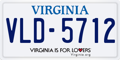 VA license plate VLD5712
