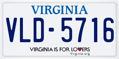 VA license plate VLD5716