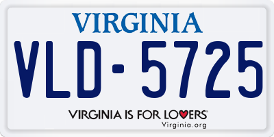 VA license plate VLD5725