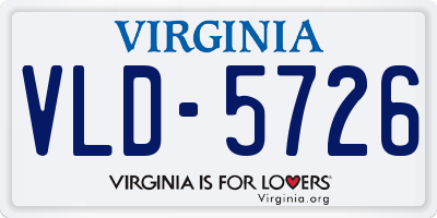 VA license plate VLD5726