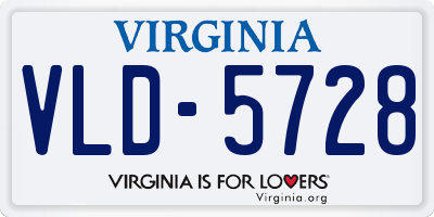 VA license plate VLD5728