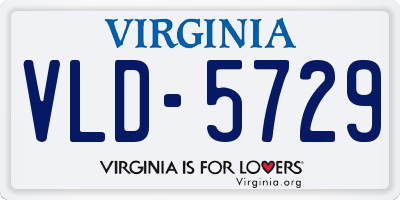 VA license plate VLD5729