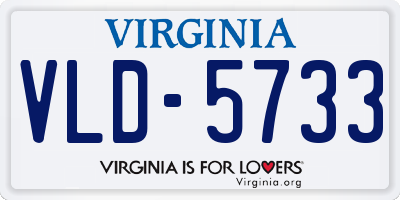 VA license plate VLD5733