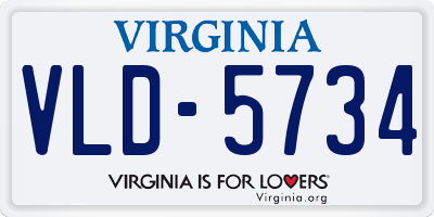 VA license plate VLD5734