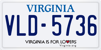 VA license plate VLD5736