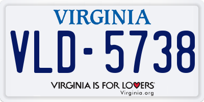 VA license plate VLD5738