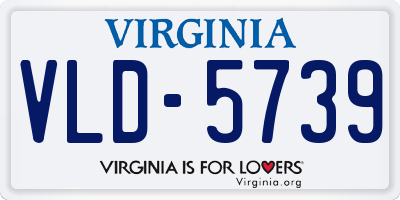 VA license plate VLD5739