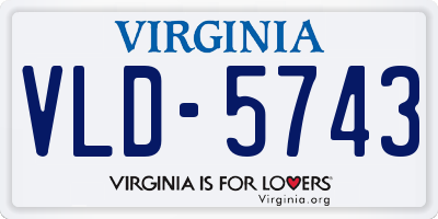 VA license plate VLD5743