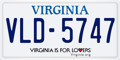 VA license plate VLD5747