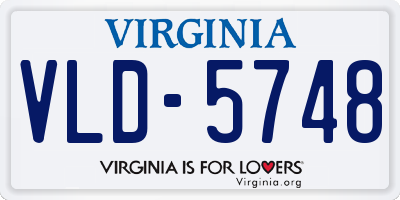 VA license plate VLD5748
