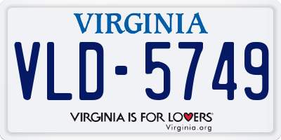 VA license plate VLD5749