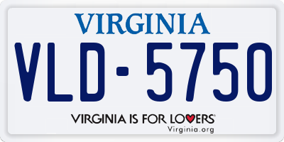 VA license plate VLD5750