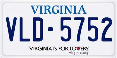 VA license plate VLD5752