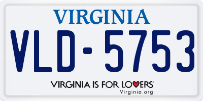 VA license plate VLD5753