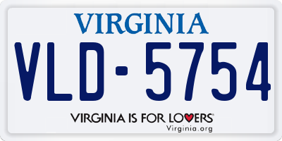 VA license plate VLD5754