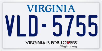 VA license plate VLD5755