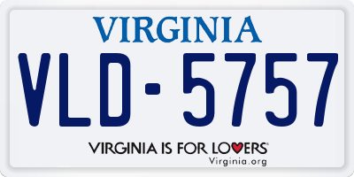 VA license plate VLD5757