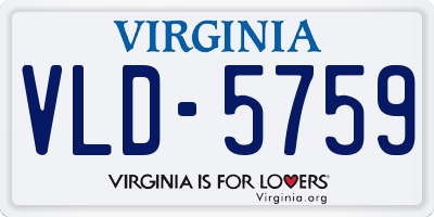 VA license plate VLD5759