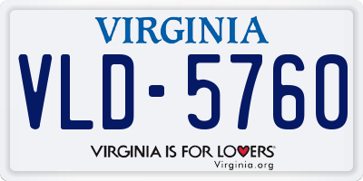 VA license plate VLD5760