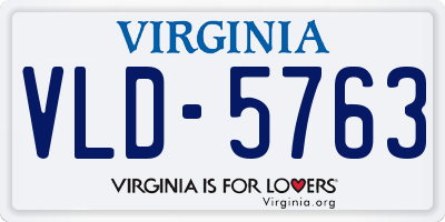 VA license plate VLD5763