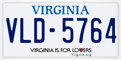 VA license plate VLD5764