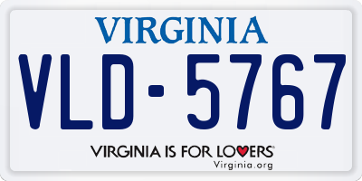 VA license plate VLD5767