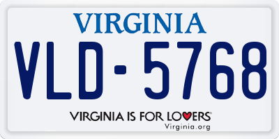 VA license plate VLD5768