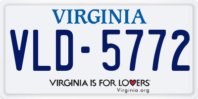 VA license plate VLD5772