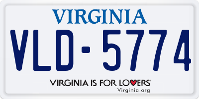 VA license plate VLD5774