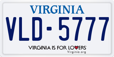 VA license plate VLD5777