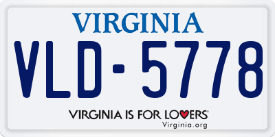 VA license plate VLD5778