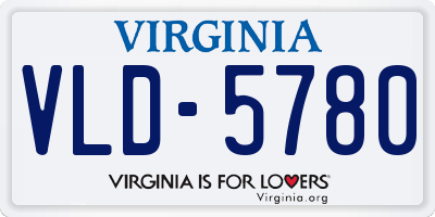 VA license plate VLD5780