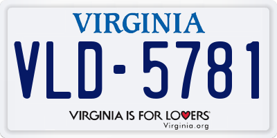 VA license plate VLD5781