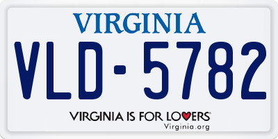 VA license plate VLD5782