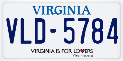 VA license plate VLD5784