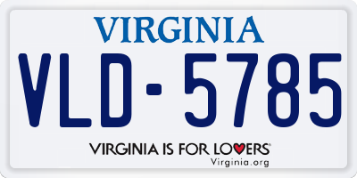 VA license plate VLD5785